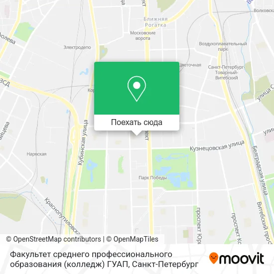 Карта Факультет среднего профессионального образования (колледж) ГУАП