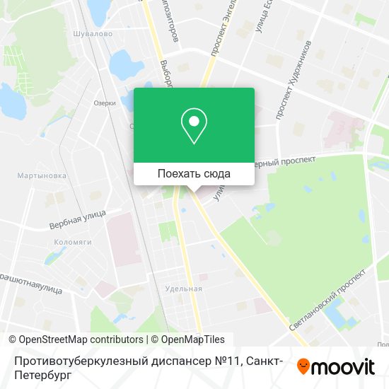 Карта Противотуберкулезный диспансер №11