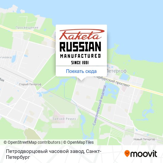 Карта Петродворцовый часовой завод