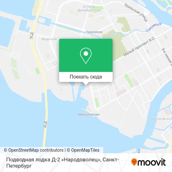 Карта Подводная лодка Д-2 «Народоволец»