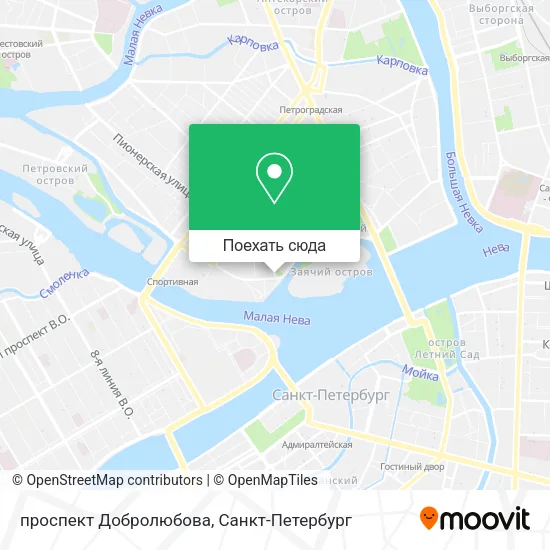 Карта проспект Добролюбова