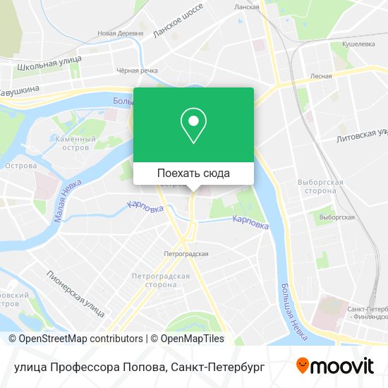 Карта улица Профессора Попова