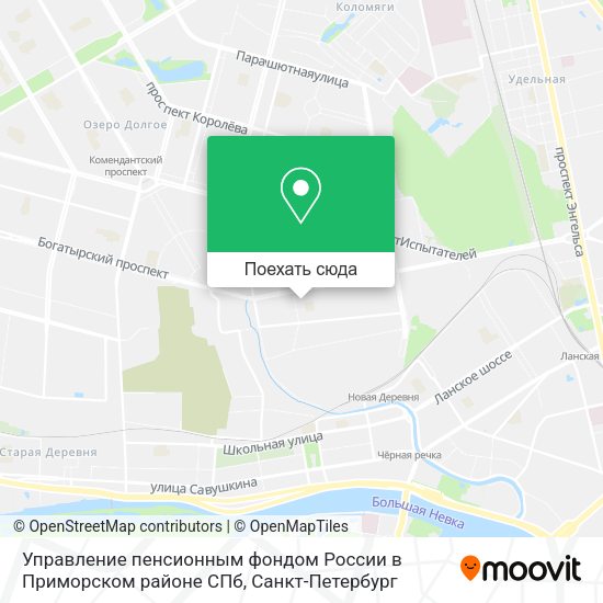 Карта Управление пенсионным фондом России в Приморском районе СПб