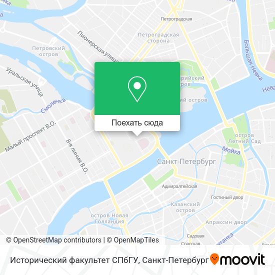 Карта Исторический факультет СПбГУ