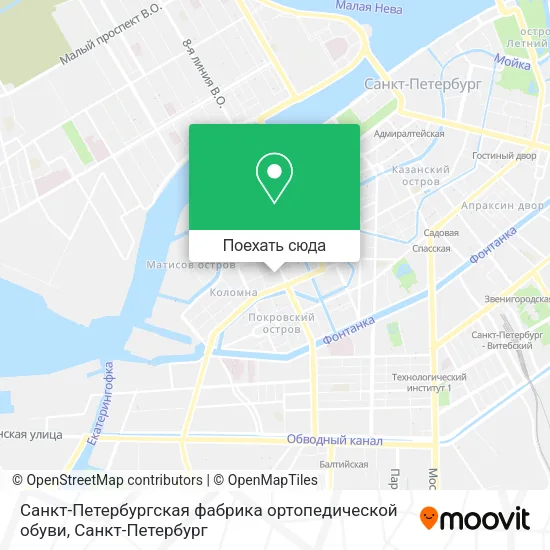 Карта Санкт-Петербургская фабрика ортопедической обуви