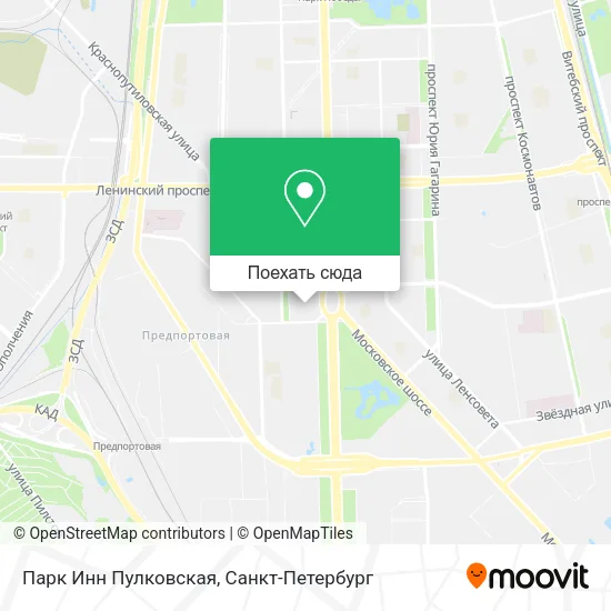 Карта Парк Инн Пулковская