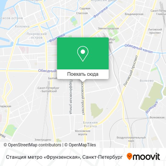 Карта Cтанция метро «Фрунзенская»