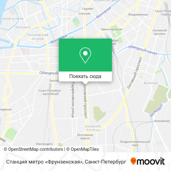 Карта Cтанция метро «Фрунзенская»