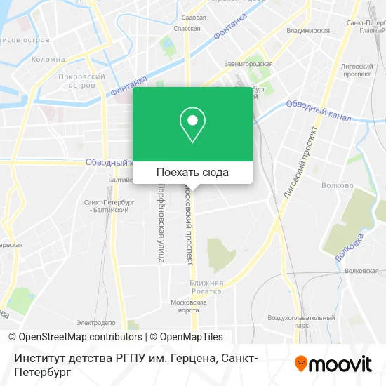 Карта Институт детства РГПУ им. Герцена