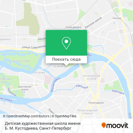 Карта Детская художественная школа имени Б. М. Кустодиева