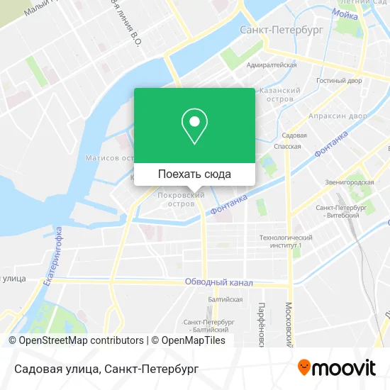 Карта Садовая улица