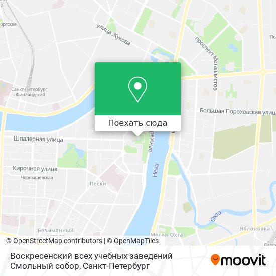 Карта Воскресенский всех учебных заведений Смольный собор
