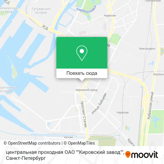 Карта центральная проходная ОАО ""Кировский завод""