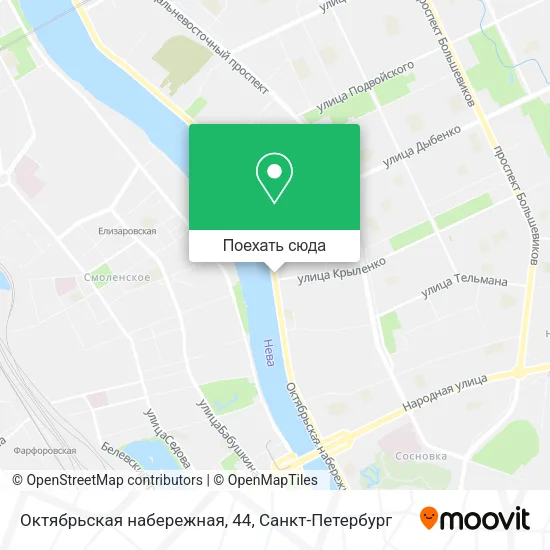 Карта Октябрьская набережная, 44