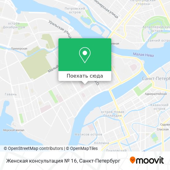 Карта Женская консультация № 16