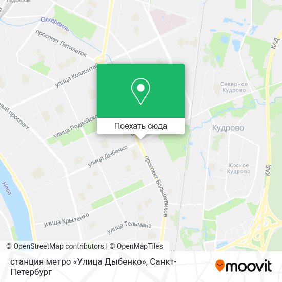 Карта станция метро «Улица Дыбенко»