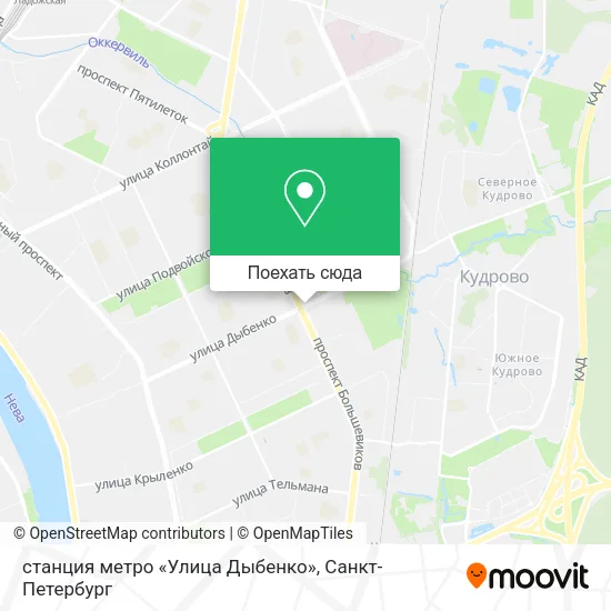 Карта станция метро «Улица Дыбенко»