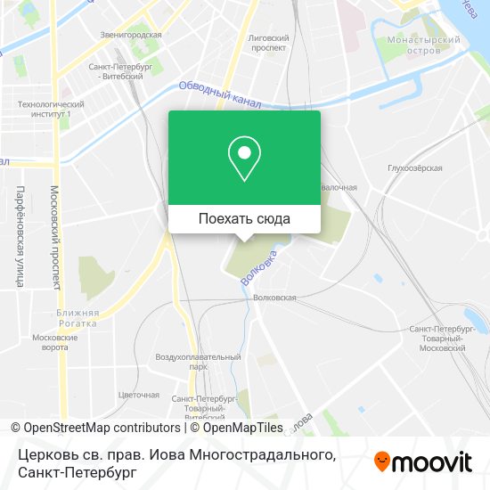 Карта Церковь св. прав. Иова Многострадального