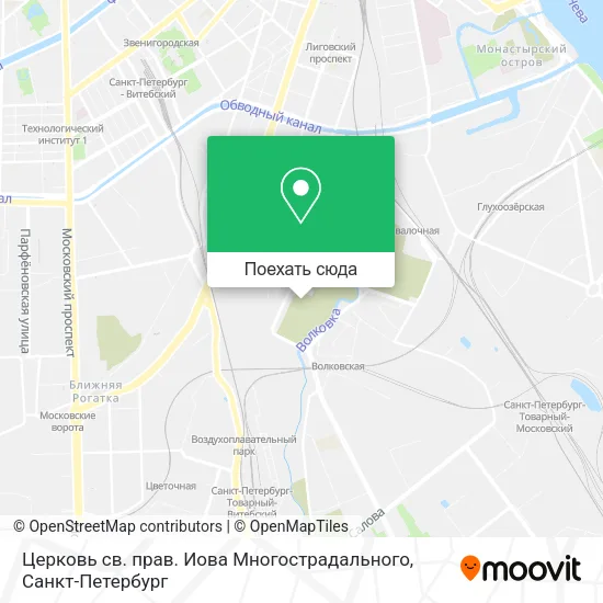 Карта Церковь св. прав. Иова Многострадального