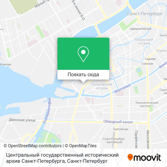 Карта Центральный государственный исторический архив Санкт-Петербурга
