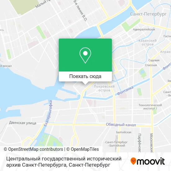 Карта Центральный государственный исторический архив Санкт-Петербурга