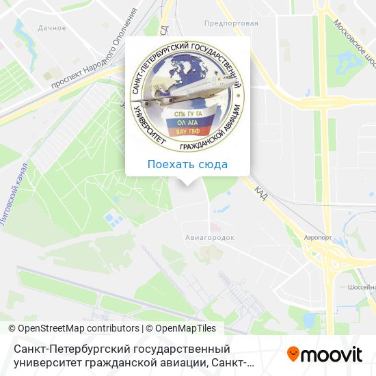 Карта Санкт-Петербургский государственный университет гражданской авиации