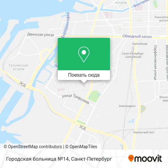 Карта Городская больница №14