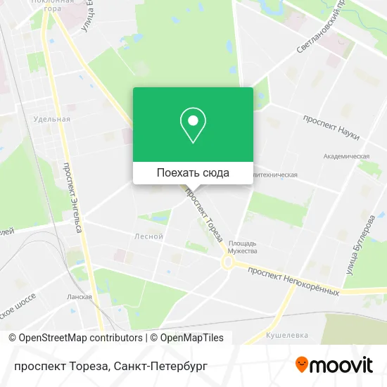 Карта проспект Тореза
