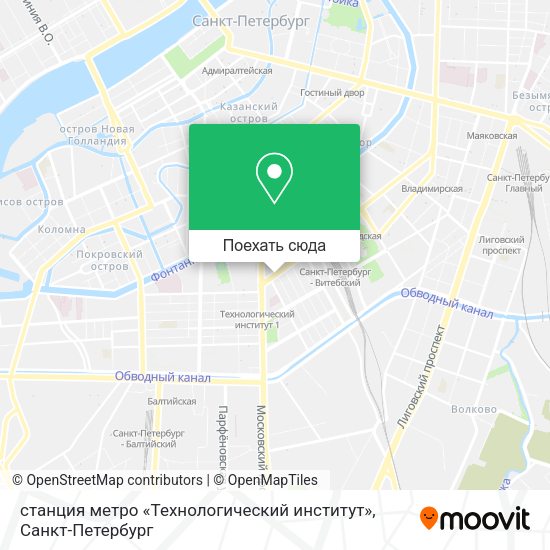 Карта станция метро «Технологический институт»