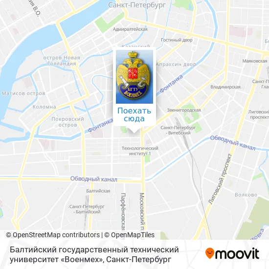 Карта Балтийский государственный технический университет «Военмех»