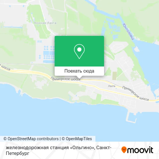 Карта железнодорожная станция «Ольгино»