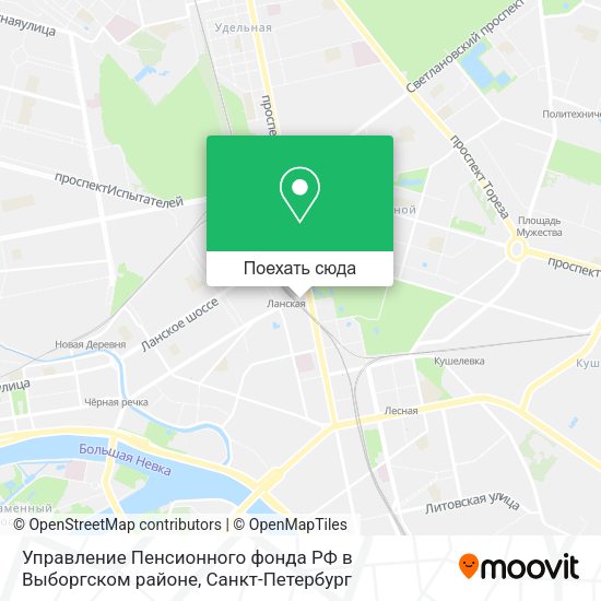 Карта Управление Пенсионного фонда РФ в Выборгском районе