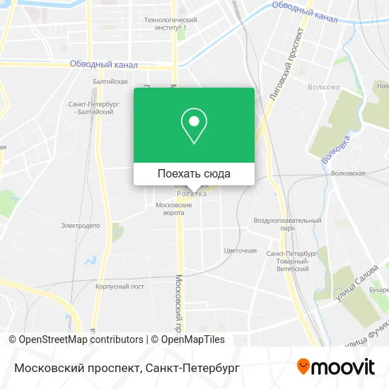 Карта Московский проспект