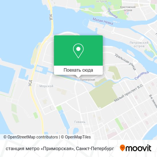 Карта станция метро «Приморская»