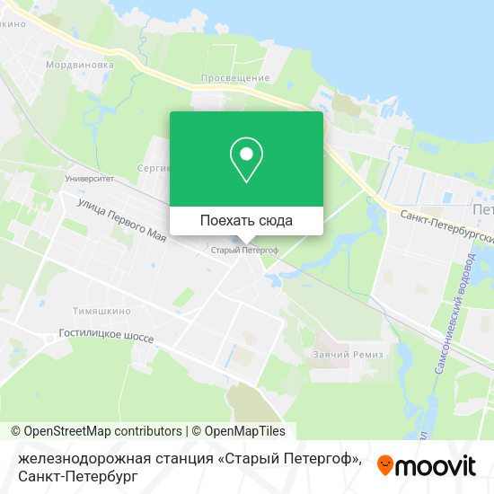 Карта железнодорожная станция «Старый Петергоф»