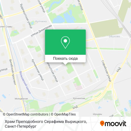 Карта Храм Преподобного Серафима Вырицкого