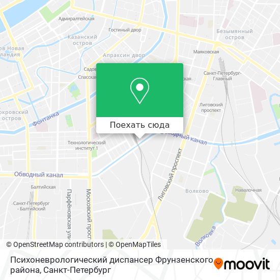 Карта Психоневрологический диспансер Фрунзенского района