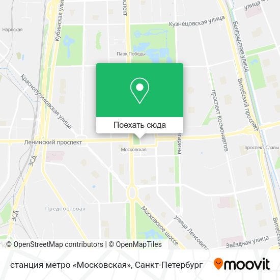 Карта станция метро «Московская»