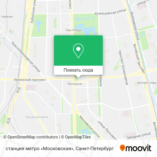 Карта станция метро «Московская»