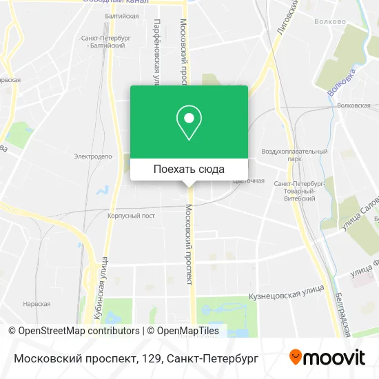 Карта Московский проспект, 129