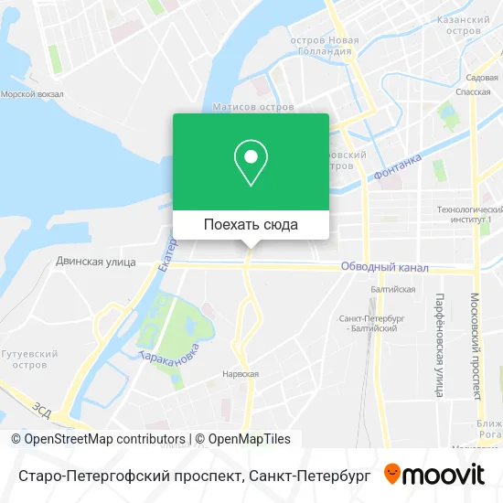 Карта Старо-Петергофский проспект