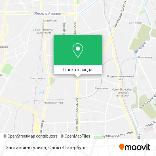 Карта Заставская улица