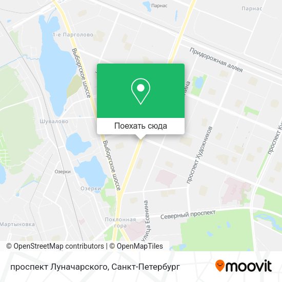Карта проспект Луначарского