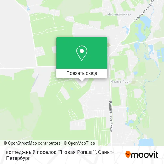 Карта коттеджный поселок ""Новая Ропша""
