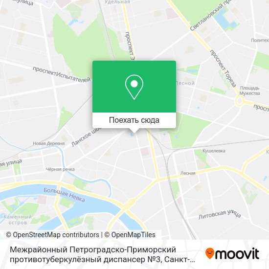 Карта Межрайонный Петроградско-Приморский противотуберкулёзный диспансер №3