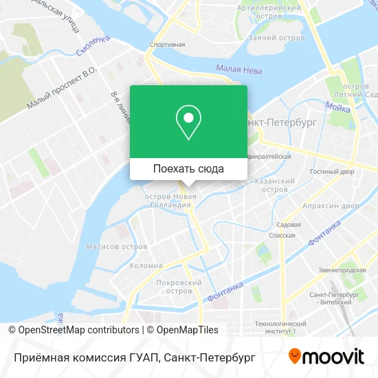 Карта Приёмная комиссия ГУАП