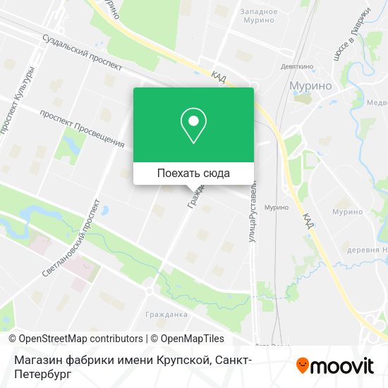 Карта Магазин фабрики имени Крупской