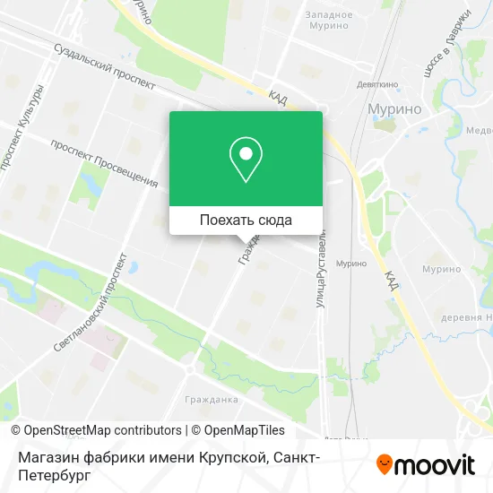Карта Магазин фабрики имени Крупской