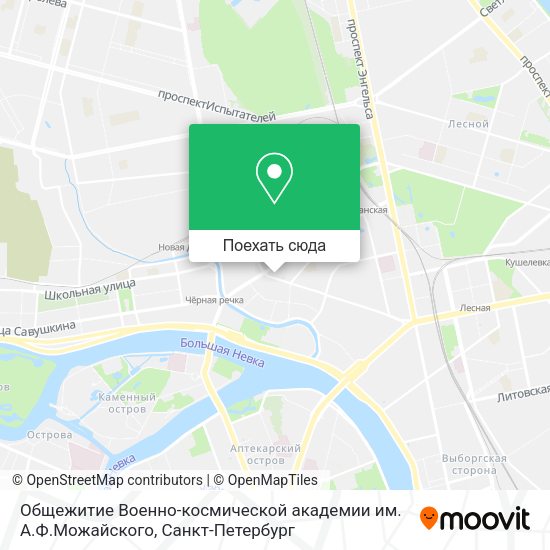 Карта Общежитие Военно-космической академии им. А.Ф.Можайского