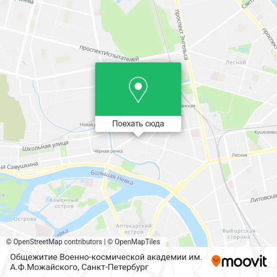 Карта Общежитие Военно-космической академии им. А.Ф.Можайского